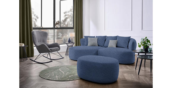 ECKSOFA  in Flachgewebe Dunkelblau  166/235 cm  - Dunkelgrau/Schwarz, MODERN, Kunststoff/Textil (166/235cm) - Hom`in