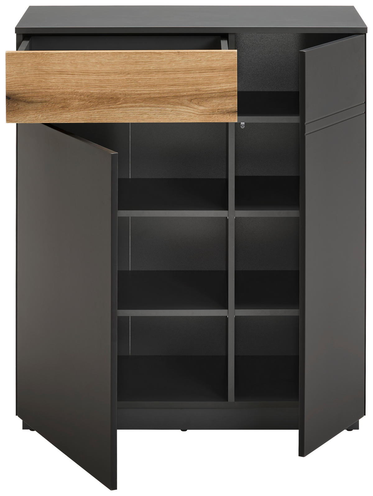 KOMMODE  in 90/105/42 cm  - Eichefarben/Graphitfarben, KONVENTIONELL, Holzwerkstoff (90/105/42cm) - Carryhome