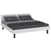 BETT 200/200 cm,  in Weiß  - Schwarz/Weiß, Design, Metall (200/200cm) - Xora