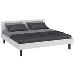 BETT 200/200 cm,  in Weiß  - Schwarz/Weiß, Design, Metall (200/200cm) - Xora