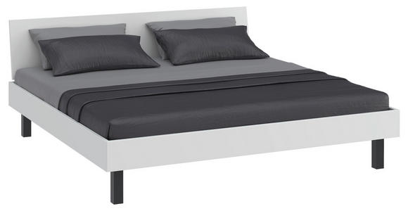 BETT 200/200 cm,  in Weiß  - Schwarz/Weiß, Design, Metall (200/200cm) - Xora