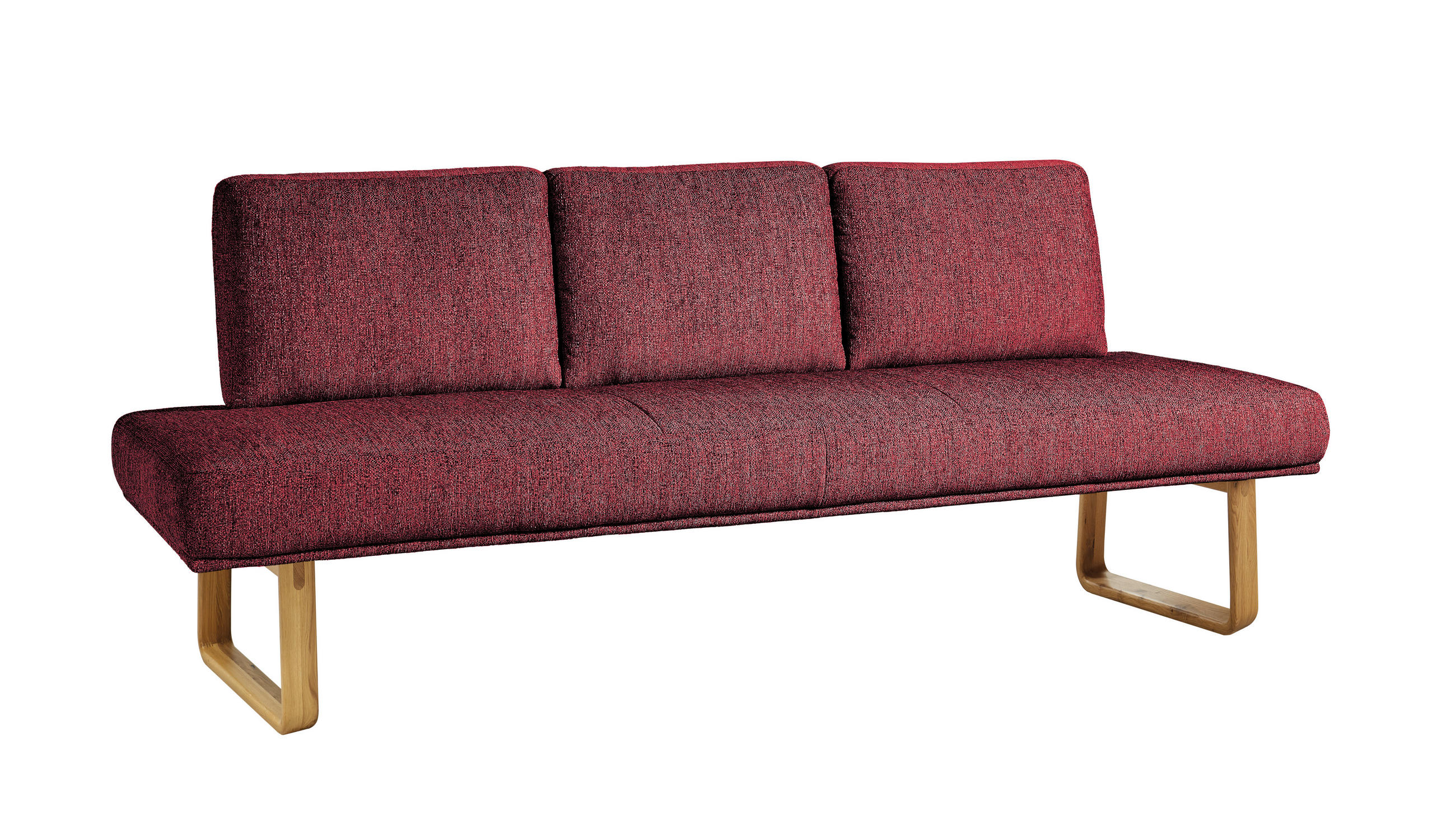 SITZBANK 209/92/78 cm  in Rot  - Eichefarben/Rot, Design, Holz/Textil (209/92/78cm) - Dieter Knoll