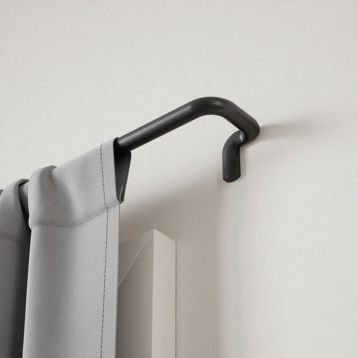 VORHANGSTANGENSET  168-365 cm  - Schwarz, KONVENTIONELL, Kunststoff/Metall (168-365cm) - Umbra