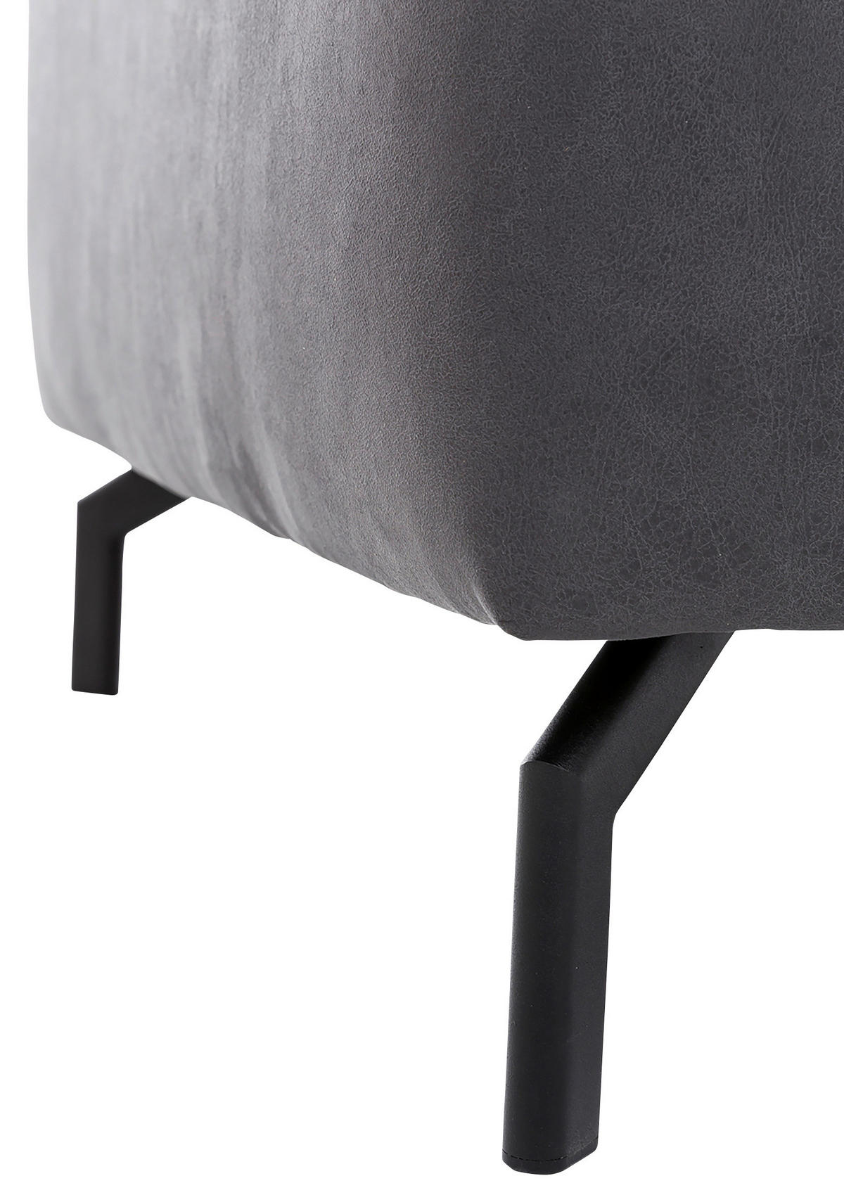 ECKSOFA Mikrofaser Dunkelgrau  - Dunkelgrau/Schwarz, Modern, Textil/Metall (305/233cm) - Trendmanufaktur