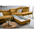 ECKSOFA in Samt Senfgelb  - Senfgelb, Design, Holz/Textil (261/206cm) - Venda