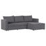 WOHNLANDSCHAFT in Textil Grau - Schwarz/Grau, Design, Textil (222/136cm) - Carryhome WOHNLANDSCHAFT in Textil Grau - Schwarz/Grau, Design, Textil (222/136cm) - Carryhome