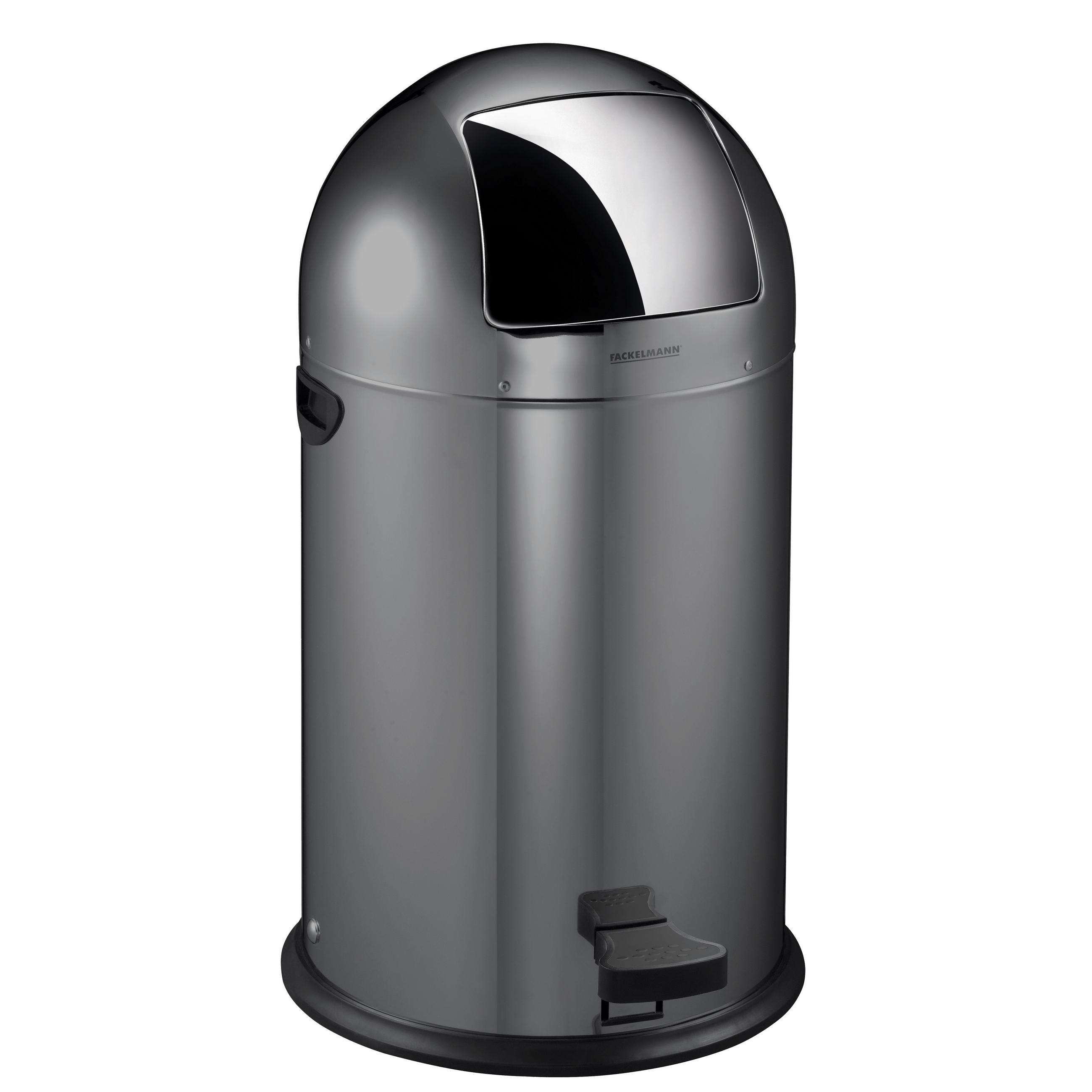 ABFALLEIMER Rome 33 L  - Anthrazit/Grau, Basics, Kunststoff/Metall (39/39/74cm) - Fackelmann