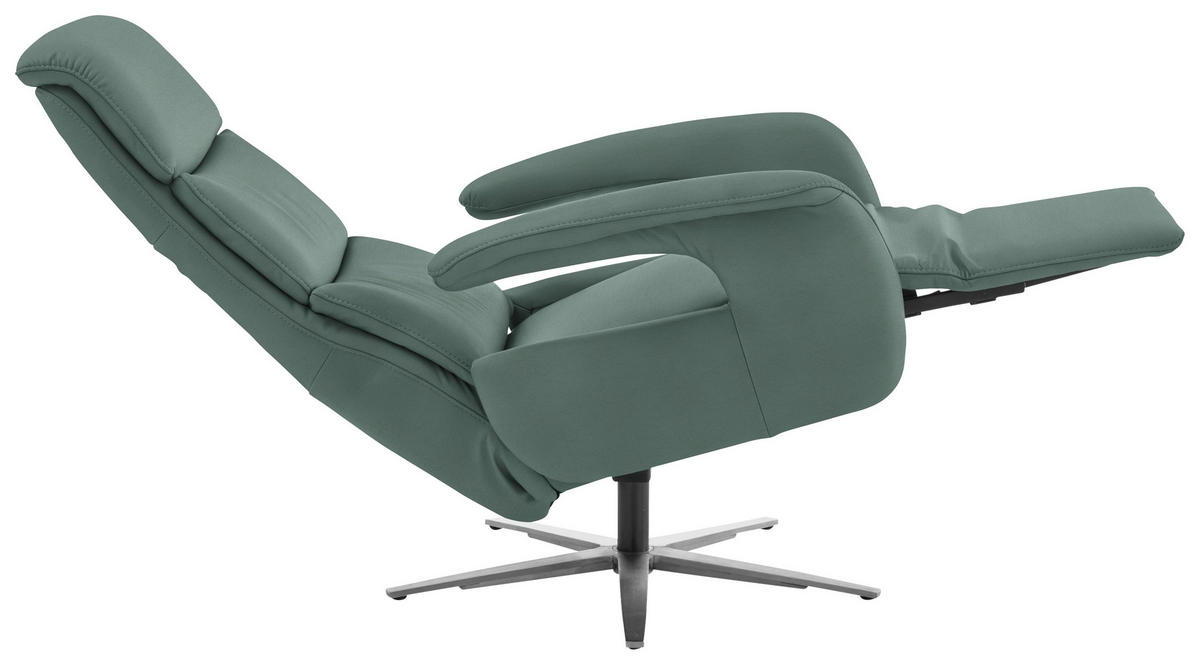 RELAXSESSEL in Leder Opal  - Edelstahlfarben/Opal, Design, Leder/Metall (76/119/86cm) - Dieter Knoll