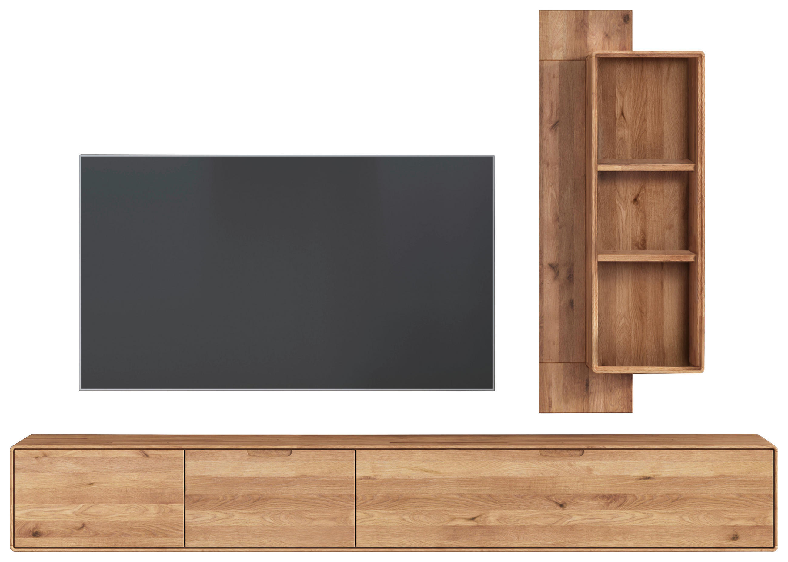 WOHNWAND  in Wildeiche  220/156/40 cm  - Wildeiche, KONVENTIONELL, Holz (220/156/40cm) - Linea Natura