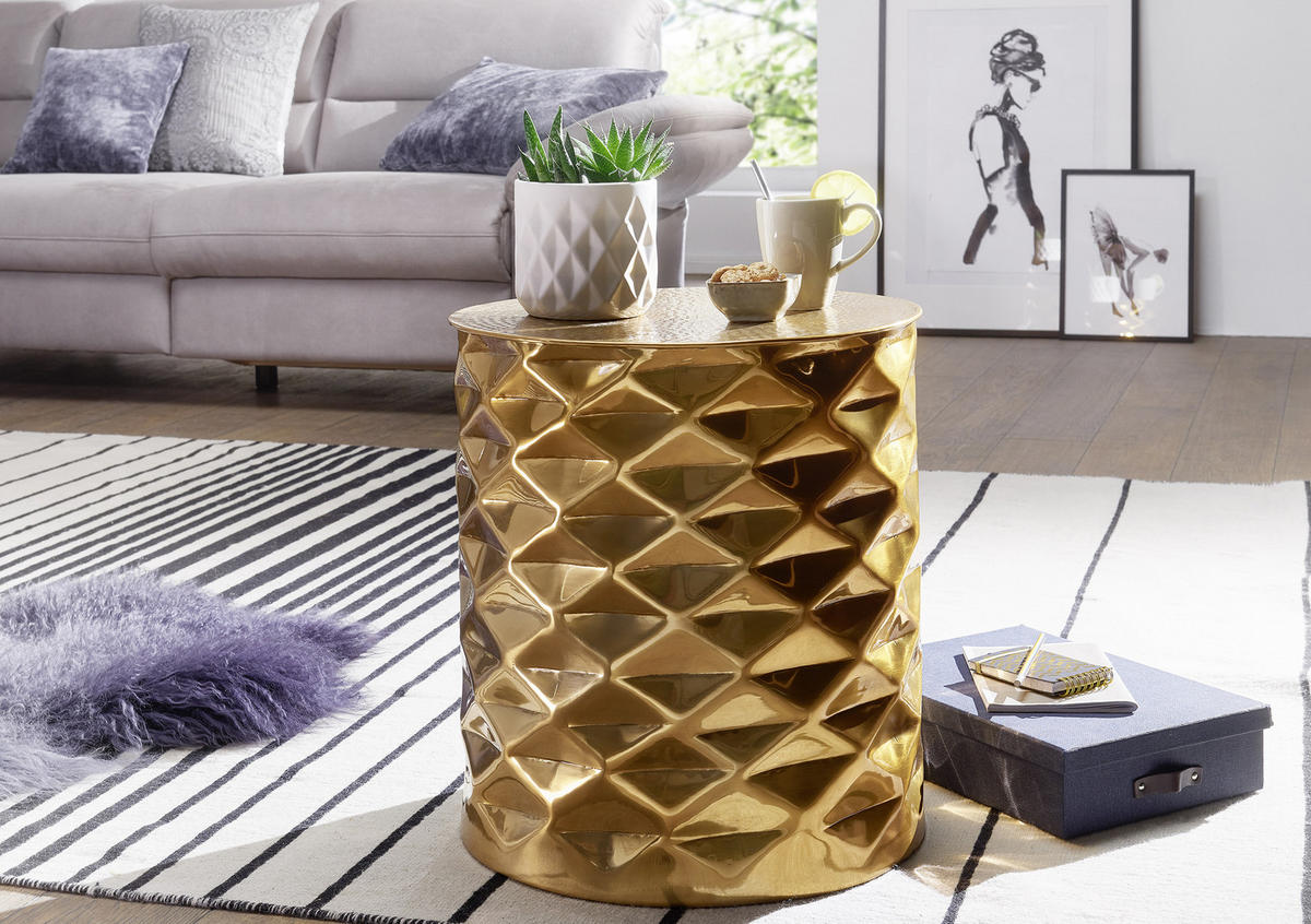 COUCHTISCH in Metall 43,5/43,5/48 cm  - Goldfarben, Lifestyle, Metall (43,5/43,5/48cm) - MID.YOU