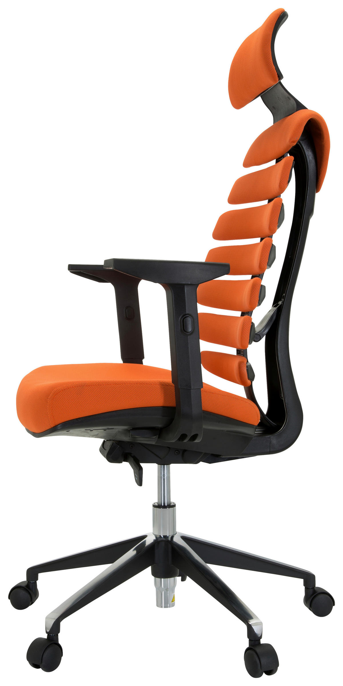 OTOČNÁ ŽIDLE, plochá tkanina, oranžová, černá - oranžová/černá, Moderní, kov/textil (65/131/53cm) - MID.YOU