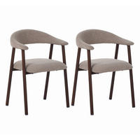 STUHL-SET 2 Stück  in Stahl Bouclé  - Sandfarben, MODERN, Textil/Metall (55/82/55cm) - Livetastic