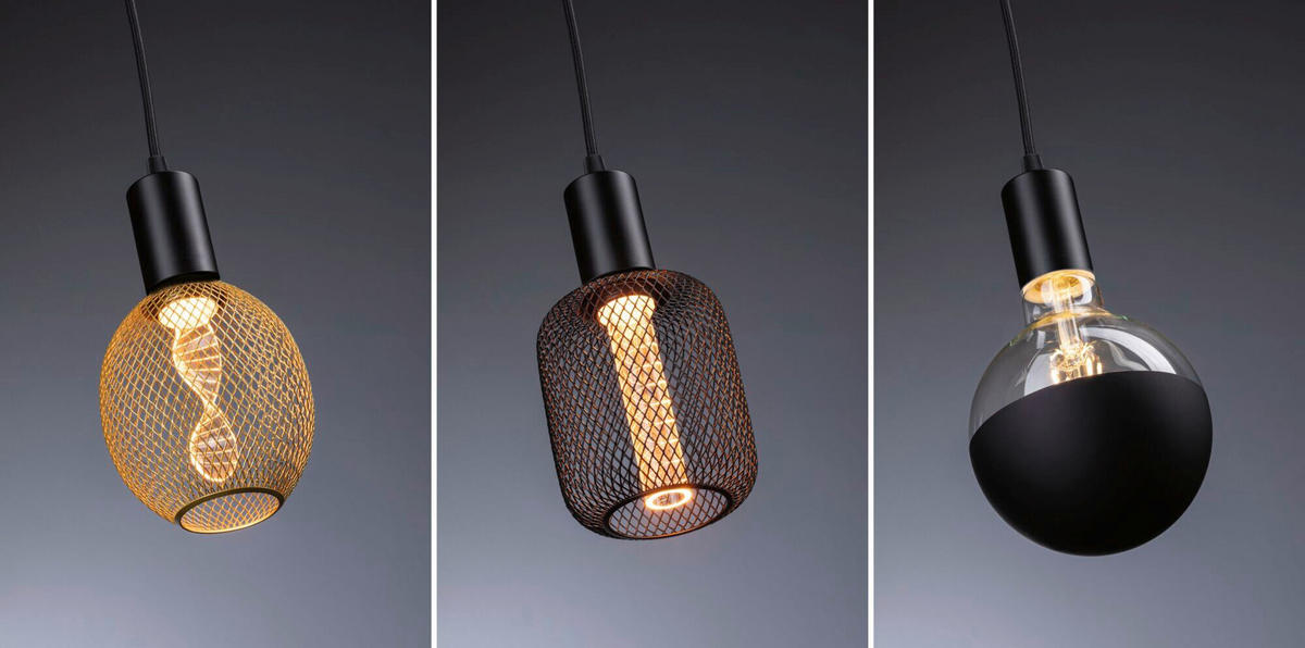 PENDELLEUCHTE Ravi 8/30-150 cm   - Schwarz, Basics, Metall (8/30-150cm) - Paulmann