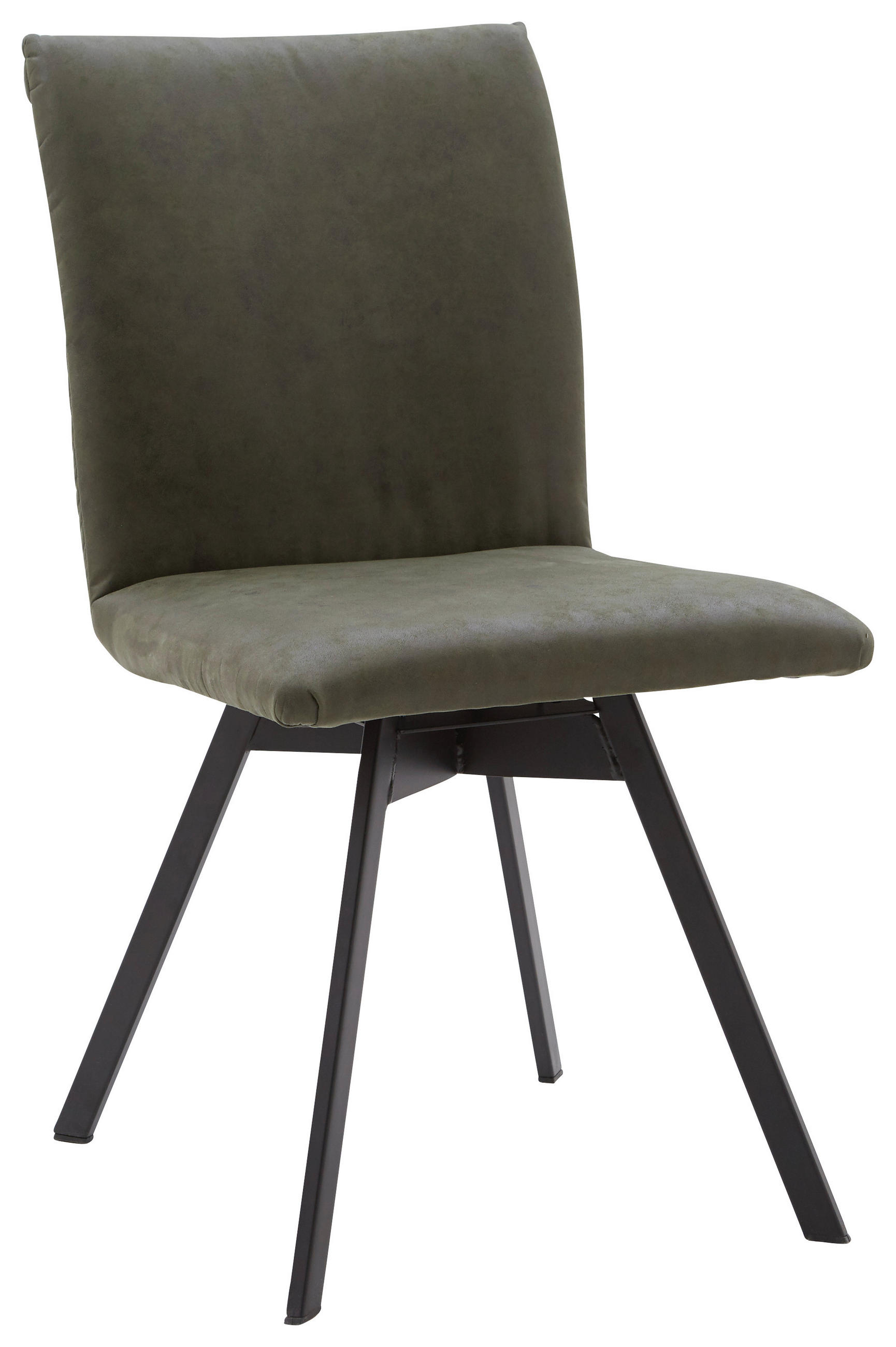 STUHL  in Stahl Mikrofaser Metall, Textil  - Dunkelgrün/Schwarz, KONVENTIONELL, Textil/Metall (60/91/61cm) - Valnatura