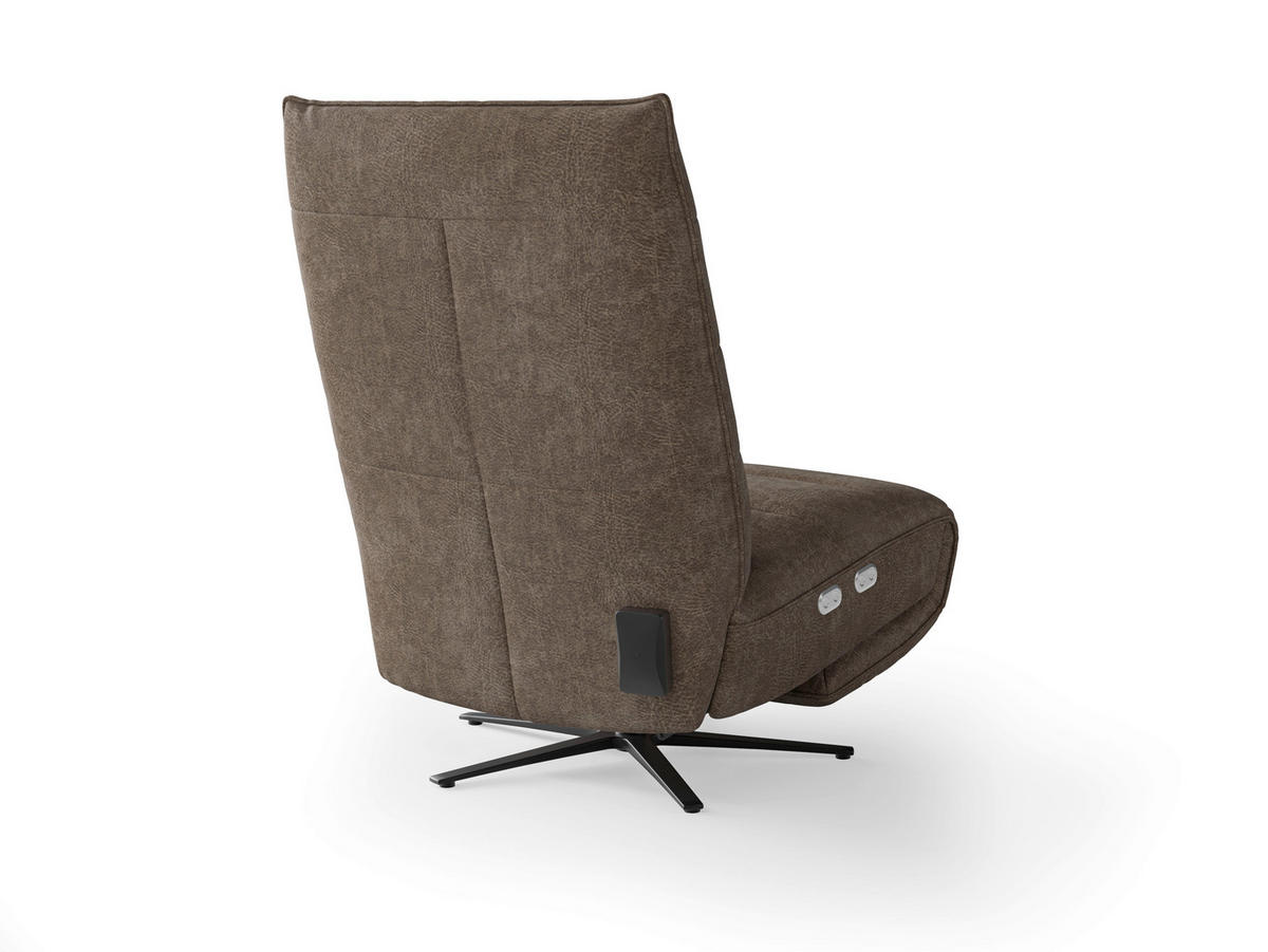 RELAXAČNÍ KŘESLO, textil, hnědá - černá/hnědá, Basics, kov/textil (80/109/98cm) - Sit & More