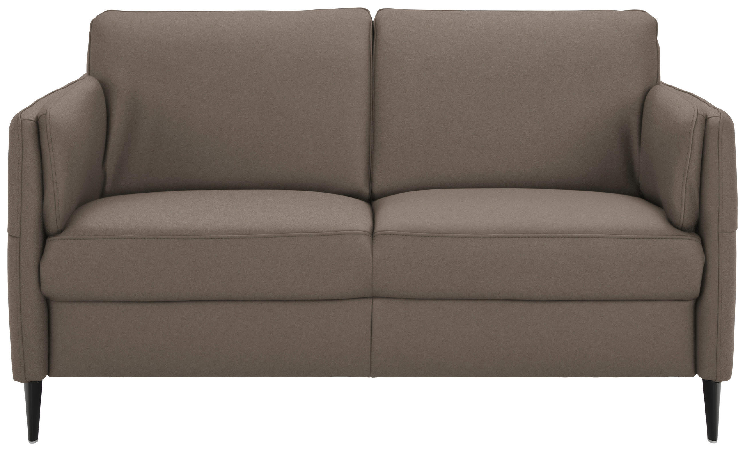 2,5-SITZER in Echtleder Braun  - Schwarz/Braun, Design, Leder/Metall (164/84/99cm) - Dieter Knoll
