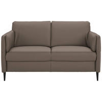 2,5-SITZER in Echtleder Braun  - Schwarz/Braun, Design, Leder/Metall (164/84/99cm) - Dieter Knoll