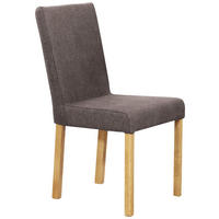 STUHL Webstoff Braun, Eichefarben Eiche vollmassiv  - Eichefarben/Braun, KONVENTIONELL, Holz/Textil (47/94/59cm) - Linea Natura