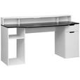 GAMINGTISCH Schwarz, Weiß  - Schwarz/Weiß, Design, Holzwerkstoff (160/60/90cm) - Carryhome