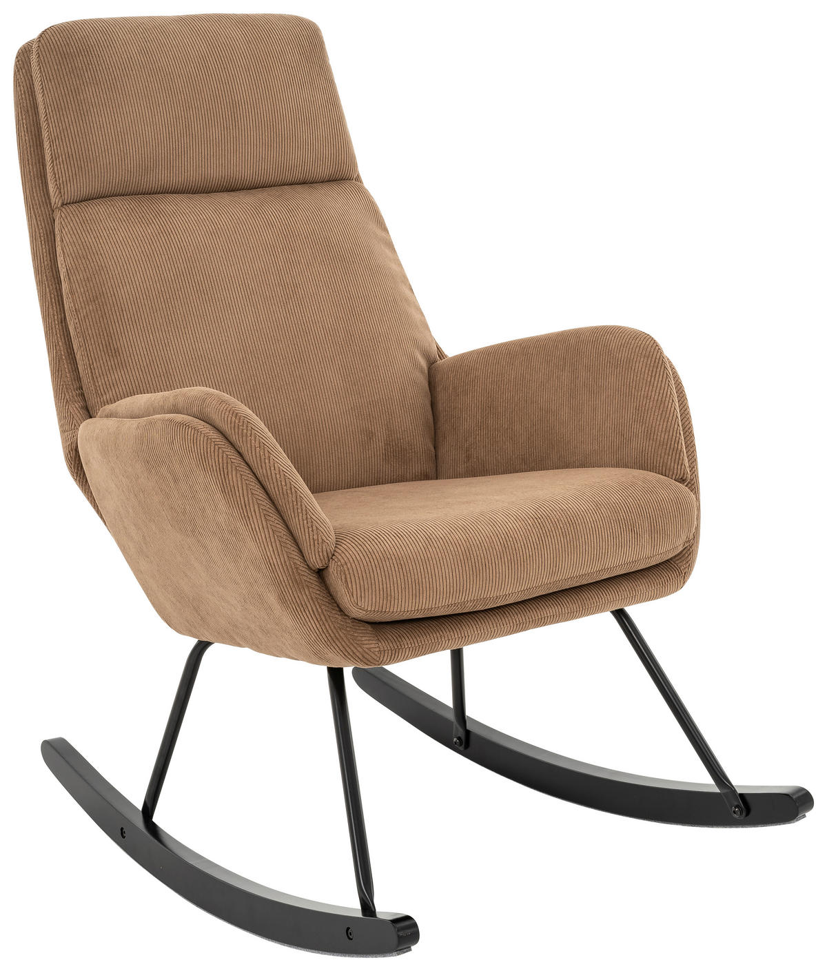 SCHAUKELSESSEL in Cord Braun, Schwarz  - Schwarz/Braun, Design, Holz/Textil (70/105/87cm) - Livetastic