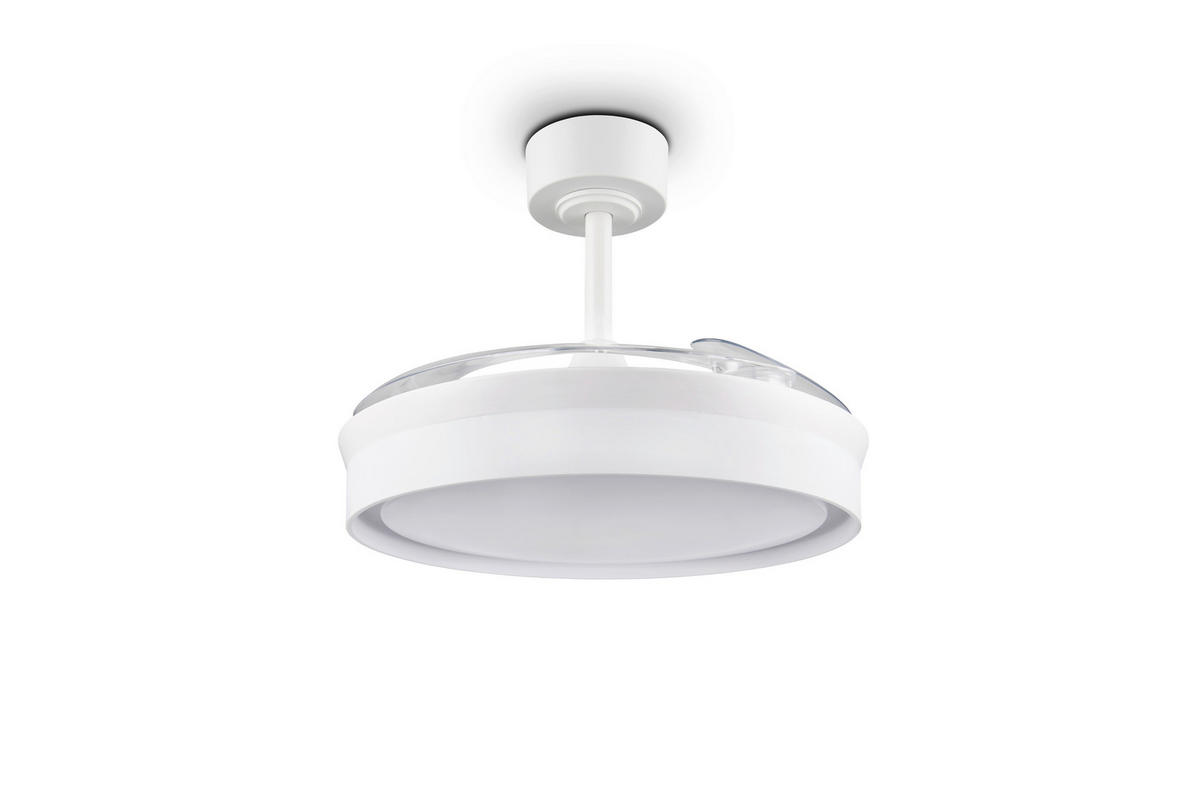 DECKENVENTILATOR - Klar/Weiß, Design, Kunststoff/Metall (46/39cm)