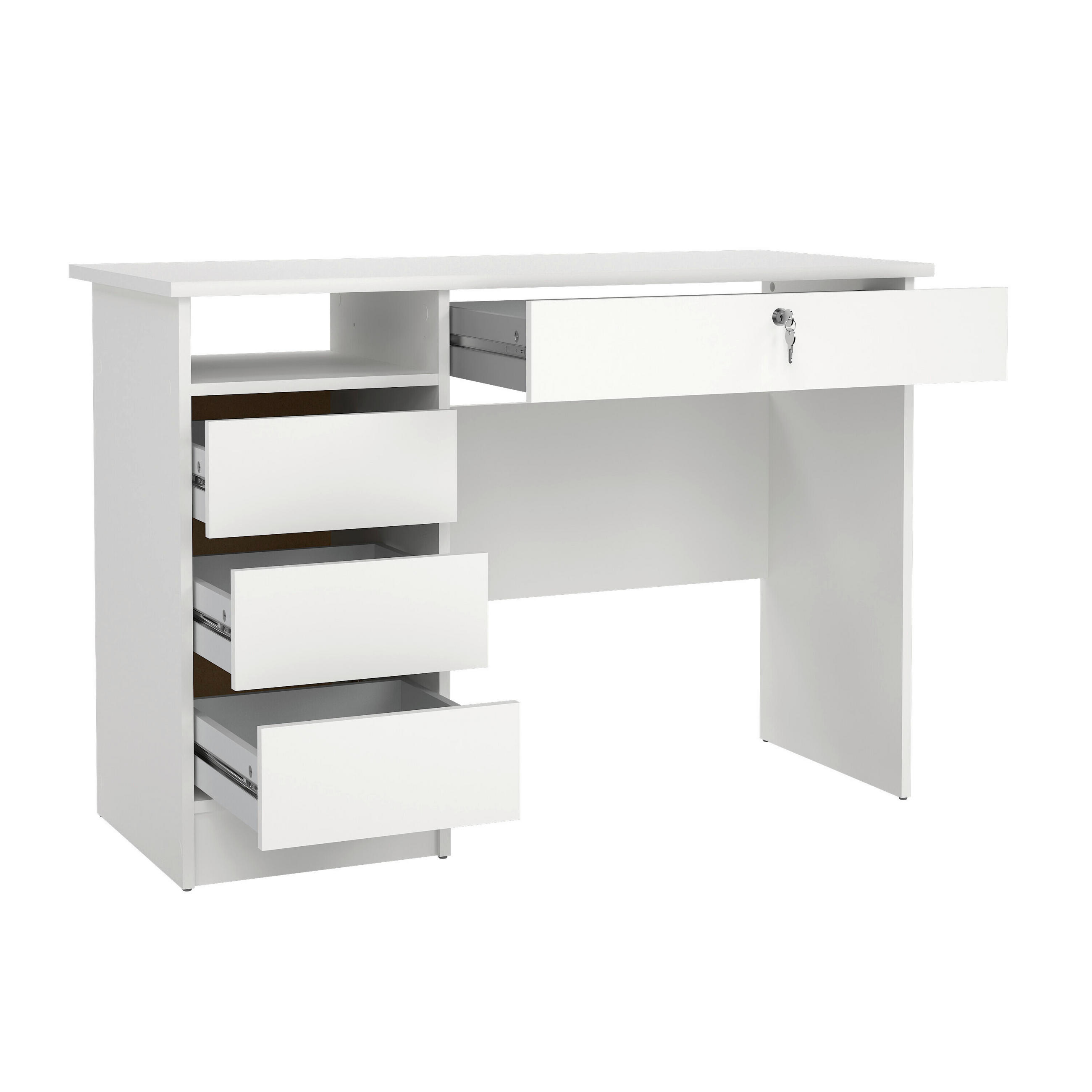SCHREIBTISCH 109,3/48,5/75,6 cm  in Weiß  - Weiß, MODERN, Holzwerkstoff (109,3/48,5/75,6cm) - MID.YOU