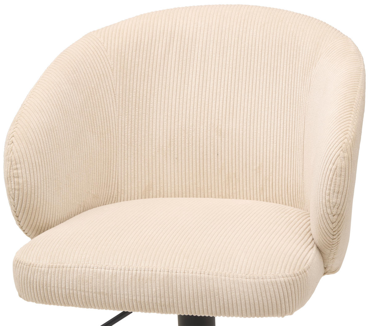 BARHOCKER Cord Schwarz, Beige Eisen  - Beige/Schwarz, KONVENTIONELL, Textil/Metall (54/91-112/52cm) - MID.YOU