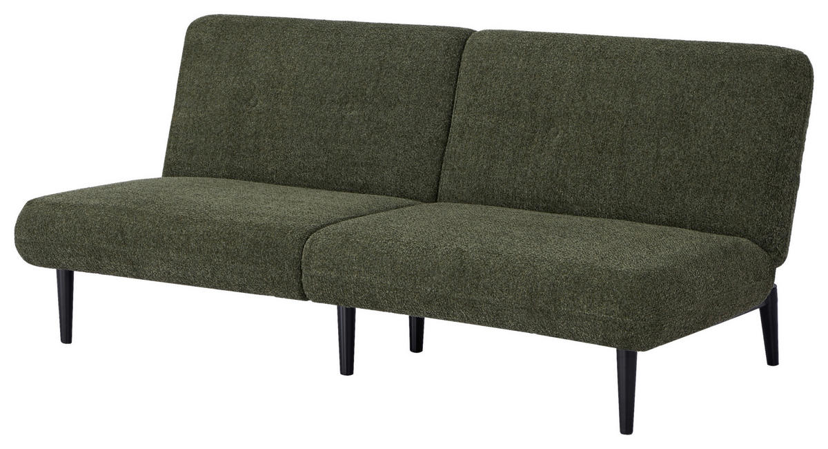 SCHLAFSOFA Webstoff Grün  - Schwarz/Grün, Design, Holz/Textil (184/80/87cm) - Carryhome