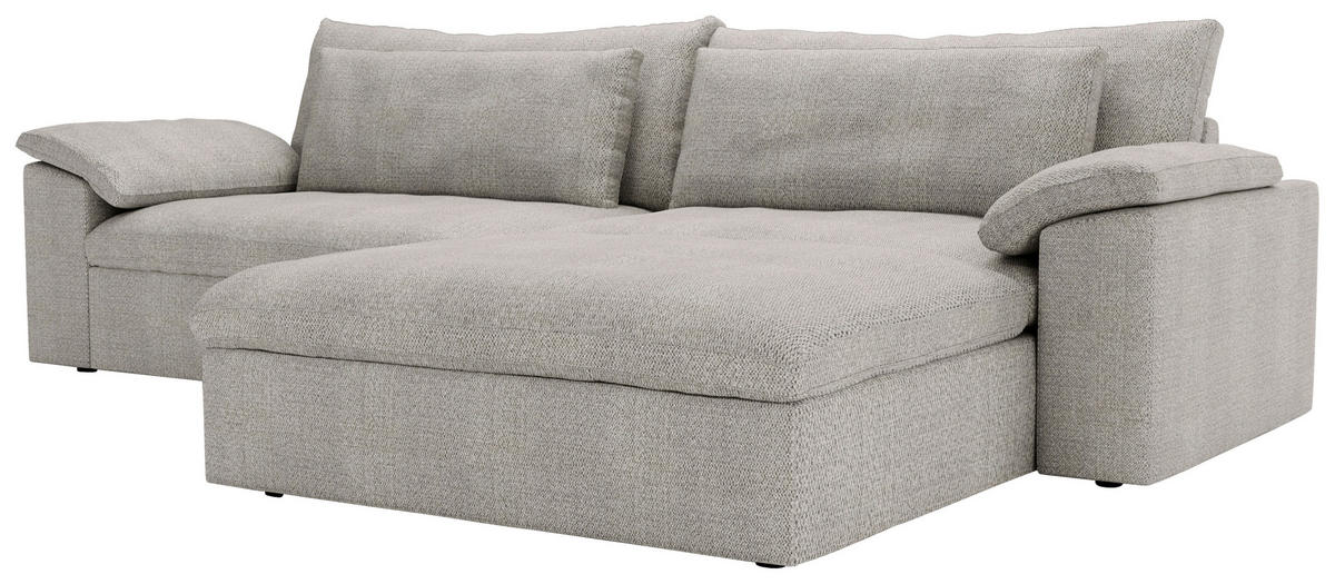 ECKSOFA  in Webstoff Greige  306/198 cm  - Greige/Schwarz, MODERN, Kunststoff/Textil (306/198cm) - Carryhome