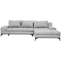 ECKSOFA in Webstoff Greige  - Greige/Schwarz, Design, Textil/Metall (315/212cm) - Carryhome