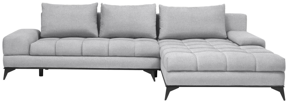 ECKSOFA in Webstoff Greige  - Greige/Schwarz, Design, Textil/Metall (315/212cm) - Carryhome