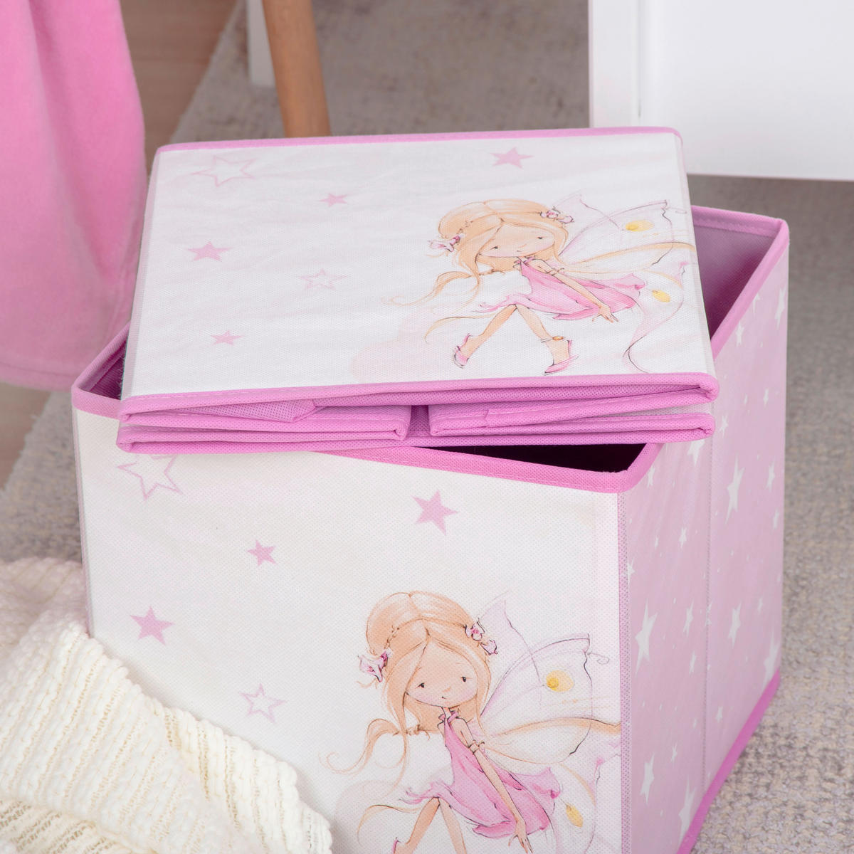 AUFBEWAHRUNGSBOX Little Fairy  - Pink/Magenta, Basics, Textil (30/30/30cm) - baby best