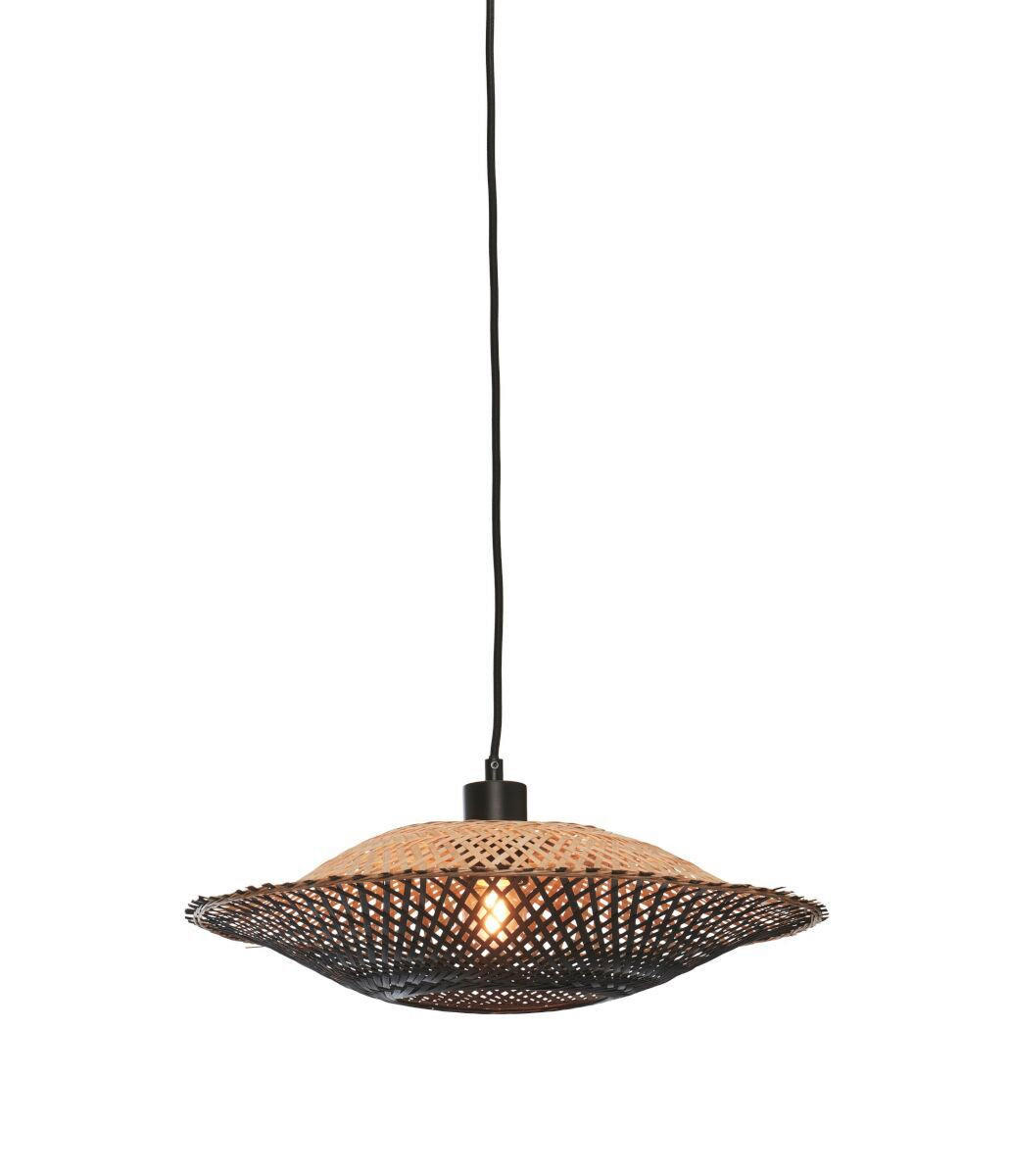 HÄNGELEUCHTE GOOD&MOJO  44/44/12 cm   - Schwarz/Naturfarben, Trend (44/44/12cm) - Good & Mojo