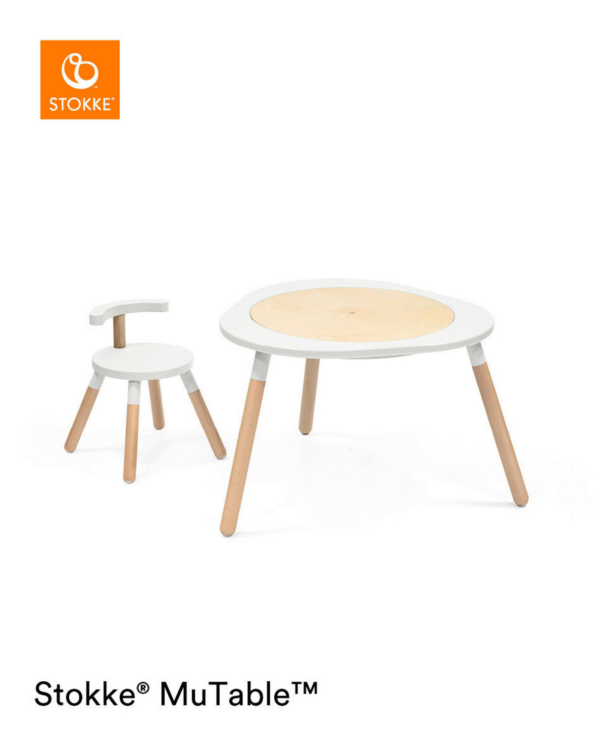 KINDERSPIELTISCH - Naturfarben/Weiß, Basics, Holz (82/49/87cm) - Stokke