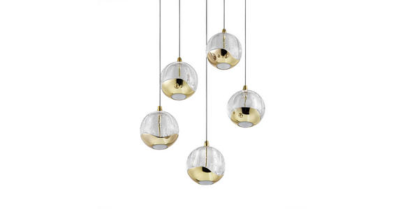LED-HÄNGELEUCHTE 30/150 cm   - Goldfarben, Design, Glas/Metall (30/150cm) - Dieter Knoll