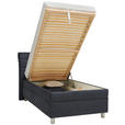 POLSTERBETT Matratze, Lattenrost Dunkelblau 100/200 cm  - Silberfarben/Weiß, KONVENTIONELL, Holz/Textil (100/200cm) - Esposa