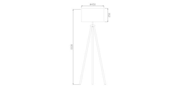 STEHLEUCHTE 45/153 cm    - Nussbaumfarben/Weiß, Trend, Holz/Kunststoff (45/153cm) - Novel