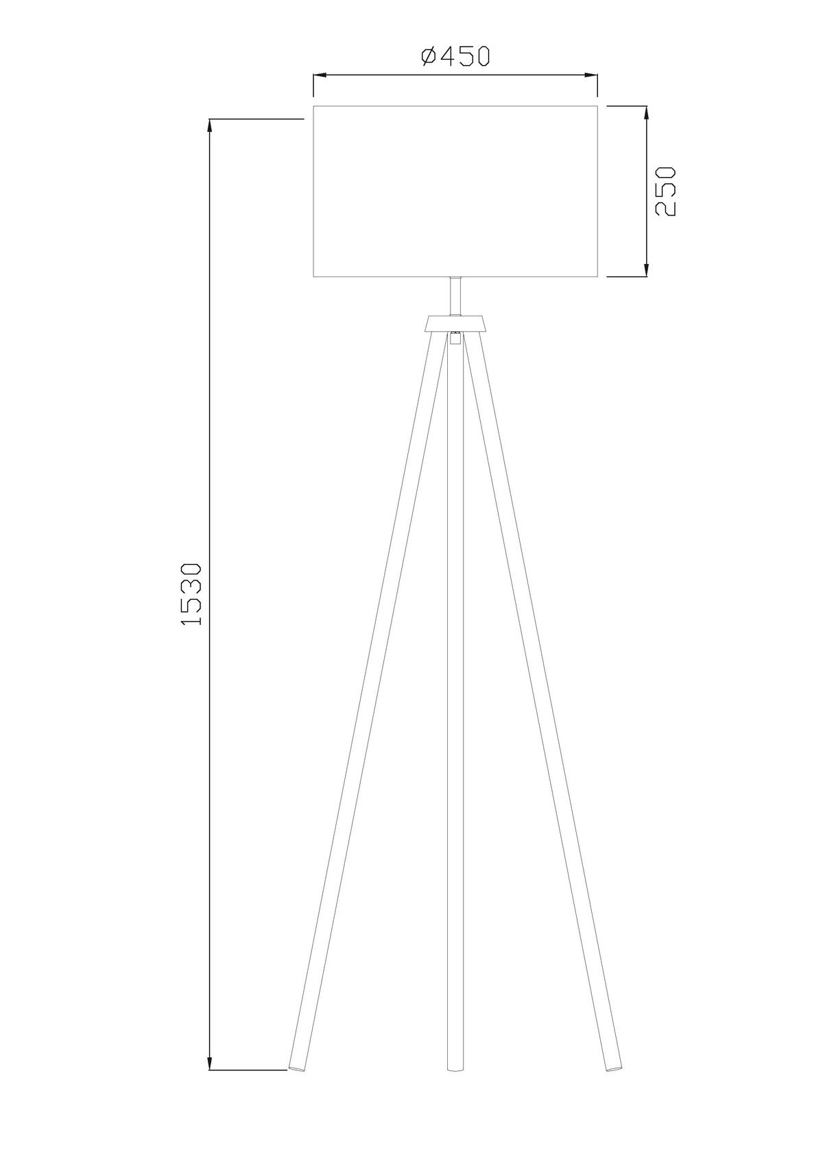 STEHLEUCHTE 45/153 cm    - Nussbaumfarben/Weiß, Trend, Holz/Kunststoff (45/153cm) - Novel