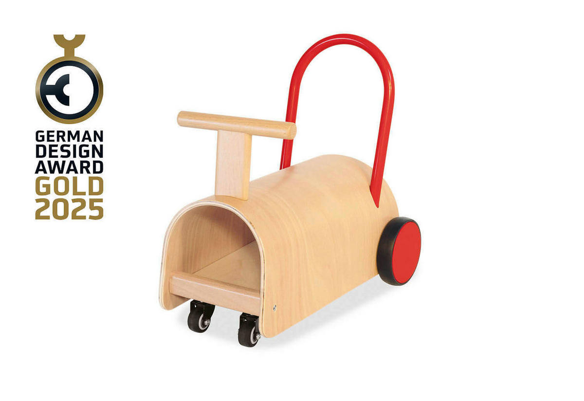 LAUFLERNWAGEN - Rot/Naturfarben, Basics, Holz (L 47 cm/B 31 cm/H 45 cmcm) - Pinolino