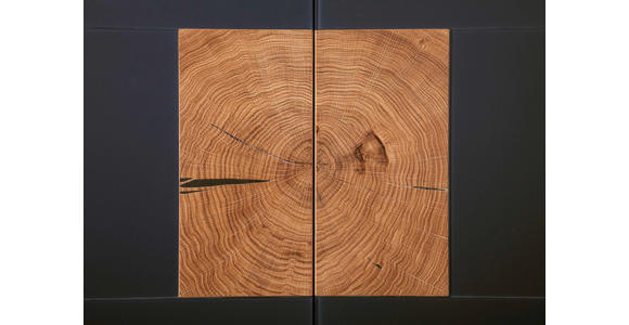 SIDEBOARD  in 120/87/40 cm  - Eichefarben/Anthrazit, MODERN, Glas/Holz (120/87/40cm) - Linea Natura