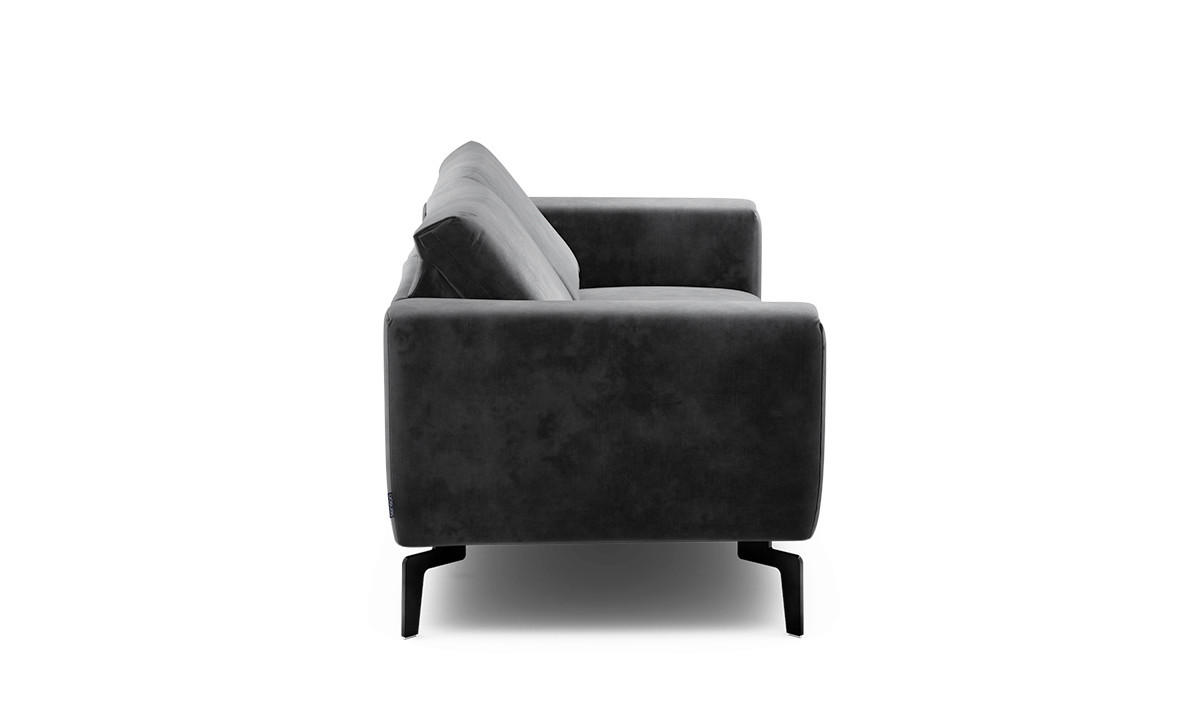 2-SITZER-SOFA in Samt Anthrazit  - Anthrazit/Schwarz, Design, Textil/Metall (180/86/86-94cm) - SENSOO