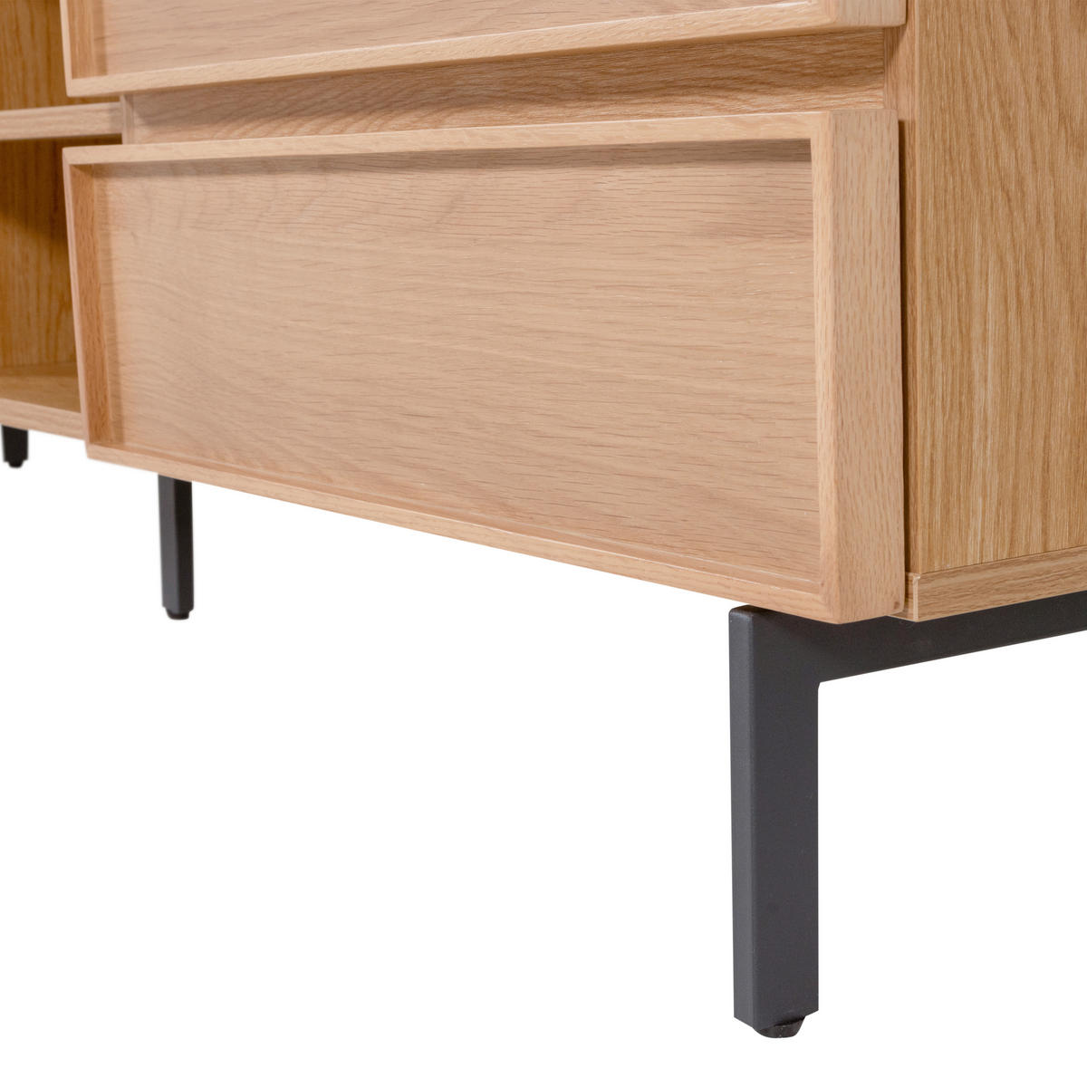 LOWBOARD TOURS 180/51/42 cm 2 Schublade(n) stehend  - Schwarz/Naturfarben, Design, Holzwerkstoff/Metall (180/51/42cm) - Livetastic