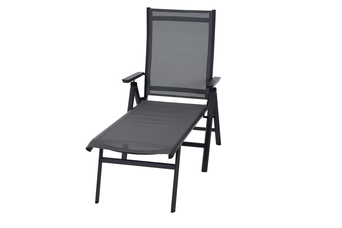 GARTENLIEGE 63/99,5/182,5 cm  - Anthrazit, Basics, Kunststoff/Metall (63/99,5/182,5cm) - Siena Garden