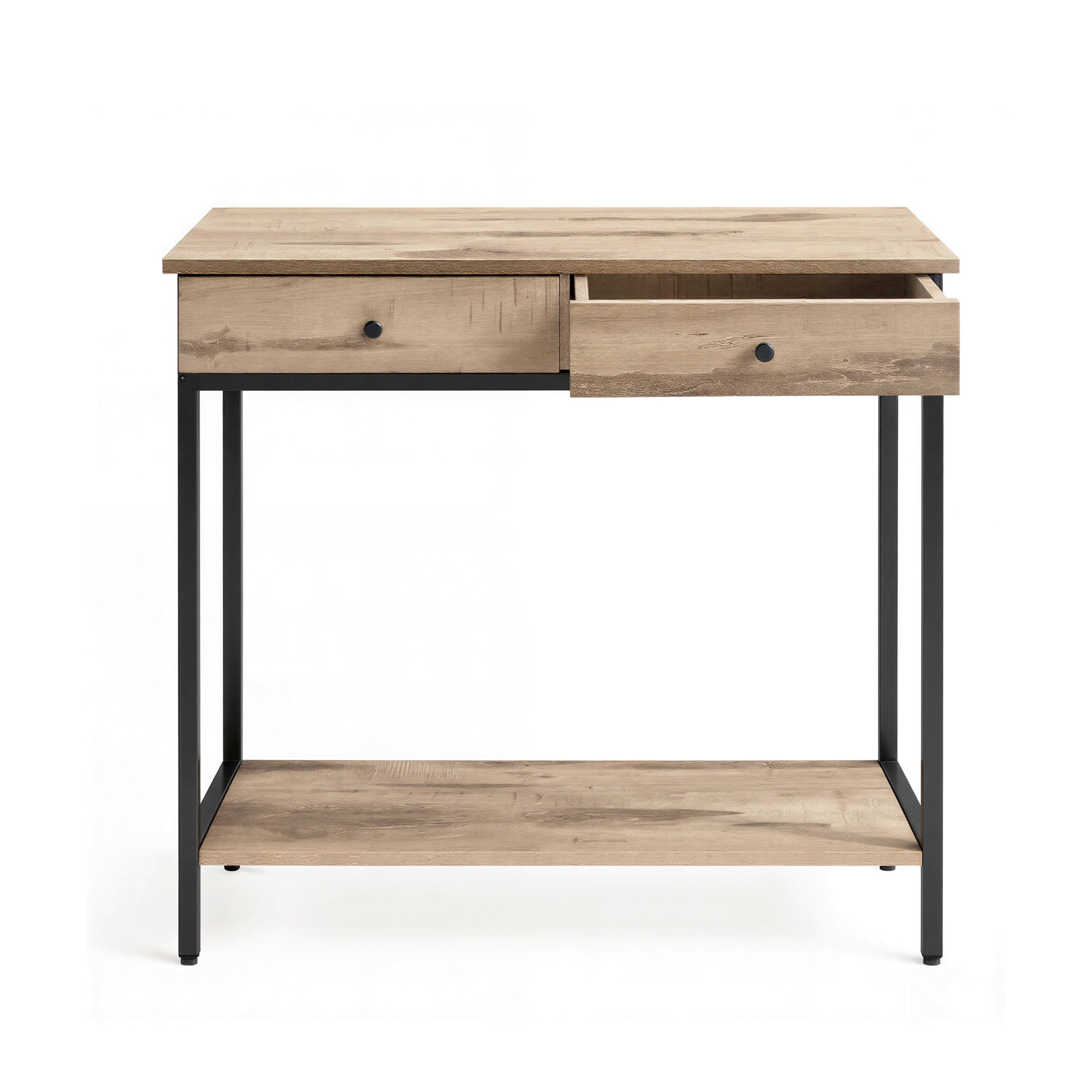 KONSOLENTISCH Schwarz, Sandfarben  - Sandfarben/Schwarz, Trend, Holzwerkstoff/Metall (100/30/80cm) - Boxxx