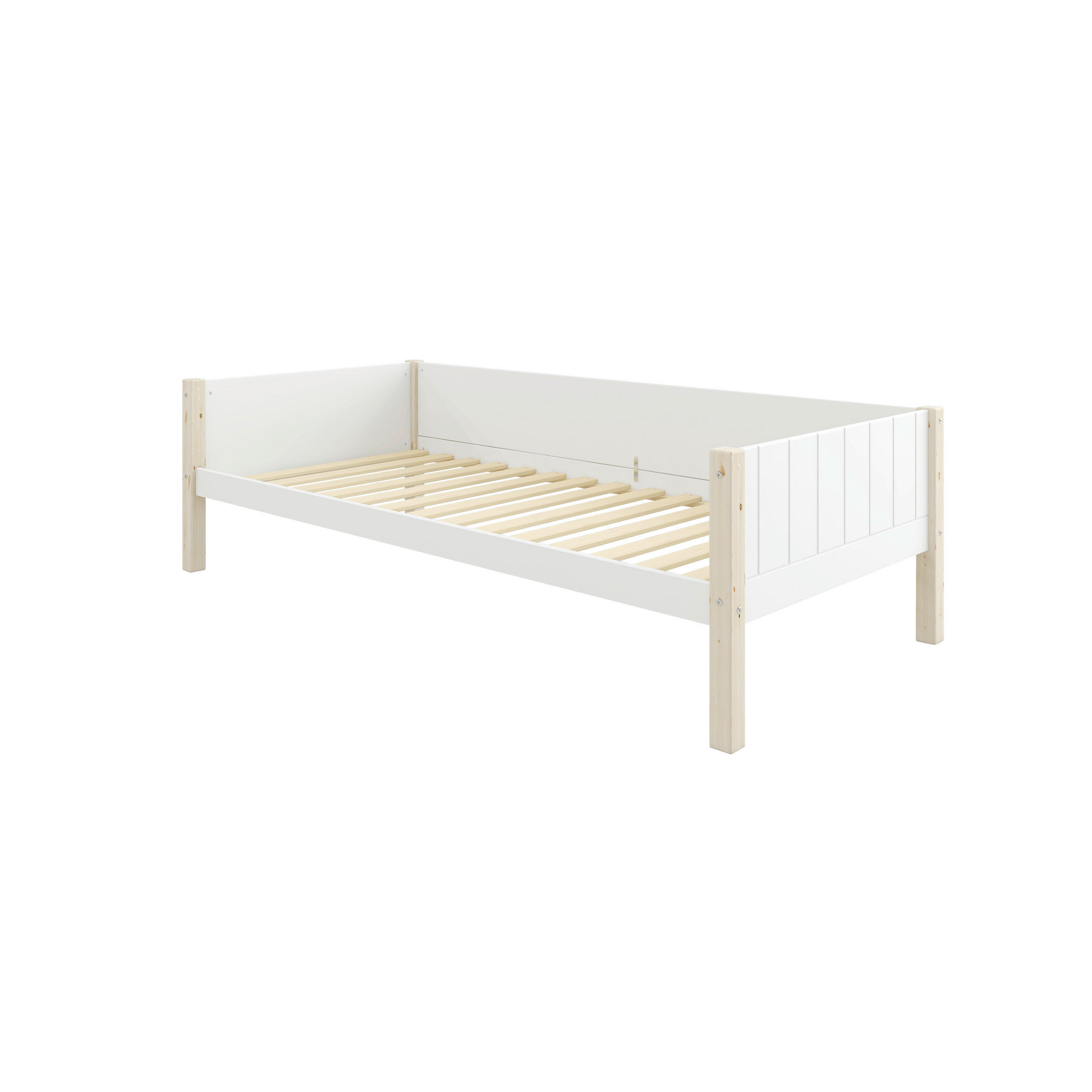 BETT 90/200 cm,  in Weiß, Kieferfarben, Rollrost  - Weiß/Kieferfarben, MODERN, Holz (90/200cm) - Chameo