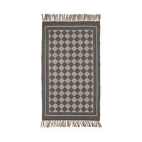 FLATVÄVD MATTA 70/120 cm Check  - ljusgrå/svart, Basics, textil (70/120cm)