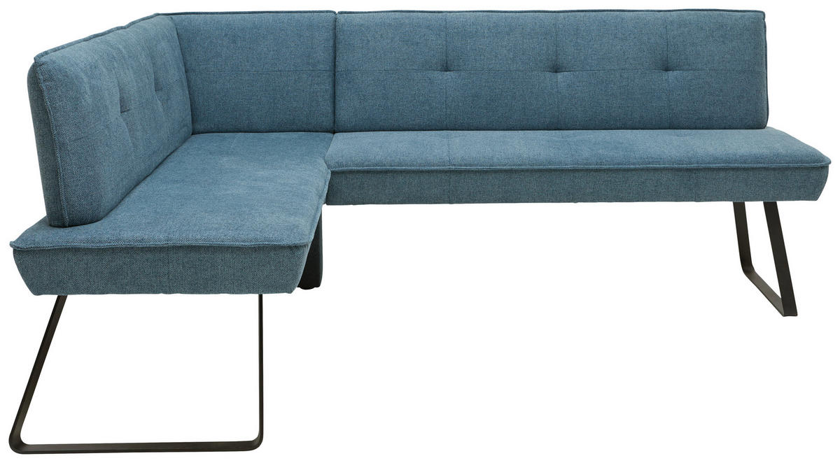 ECKBANK 134/192 cm Flachgewebe Blau, Schwarz Metall   - Blau/Schwarz, Design, Textil/Metall (134/192cm) - Dieter Knoll