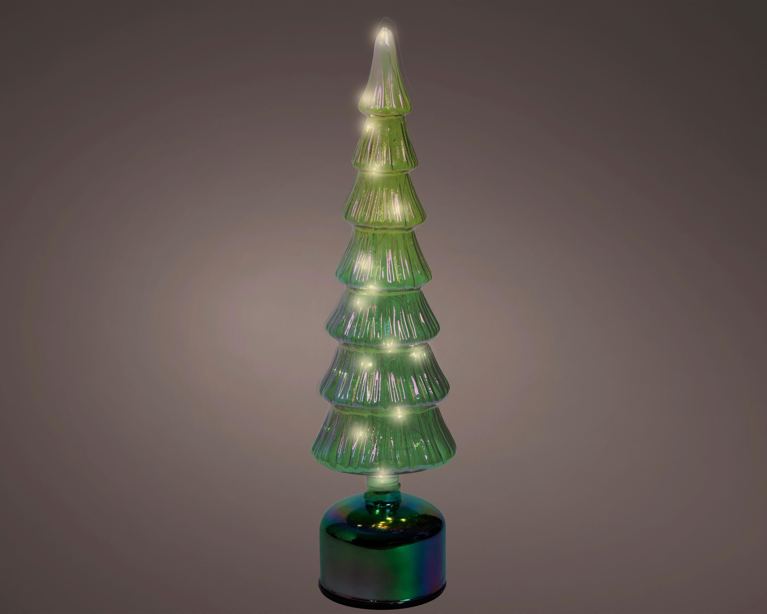 LED KARÁCSONYI FIGURA - zöld, Basics, üveg (11/11/39cm)