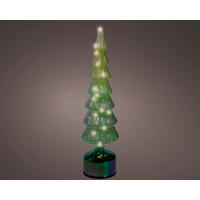 LED KARÁCSONYI FIGURA - zöld, Basics, üveg (11/11/39cm)