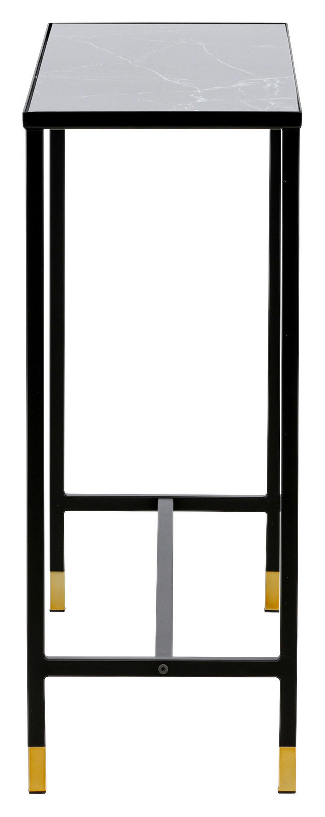 BEISTELLTISCH 100/30/75 cm Schwarz, Messingfarben rechteckig  - Messingfarben/Schwarz, Design, Glas/Metall (100/30/75cm) - Livetastic